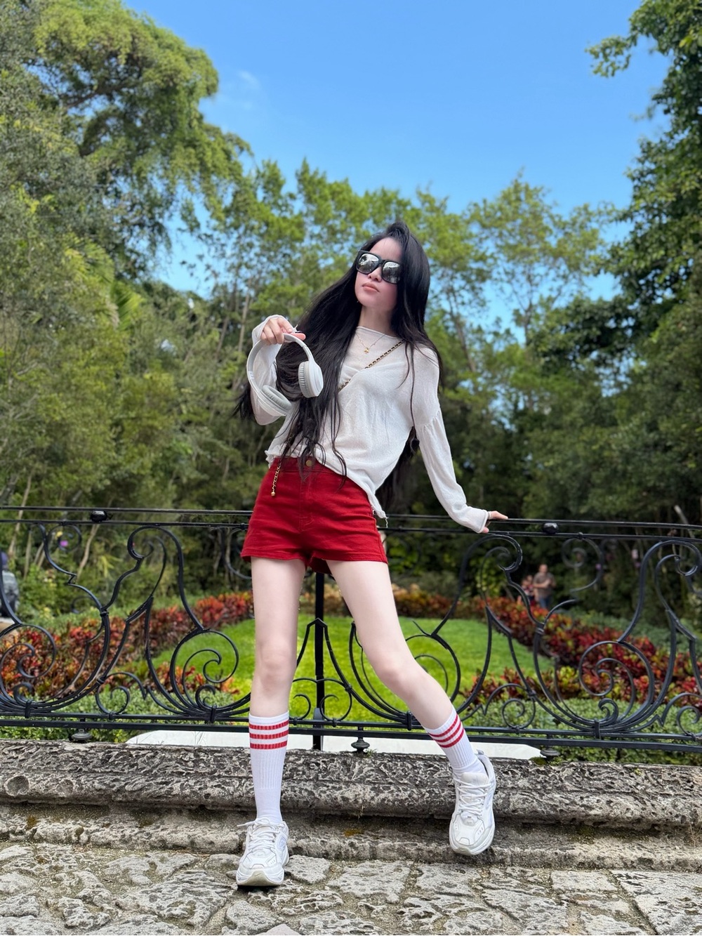 Casual High-Waist Red Women’s Corduroy Shorts